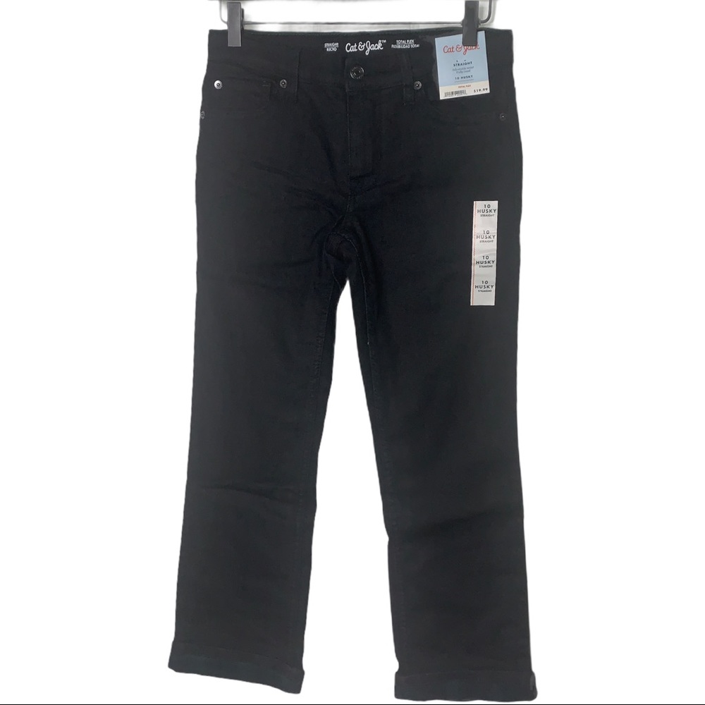 Cat Jack Boys Husky Plaid Flannel Lined Jeans